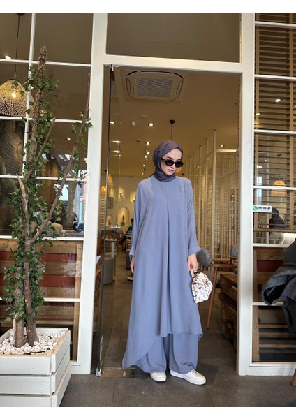 Tesettür Mina Takım Gri
