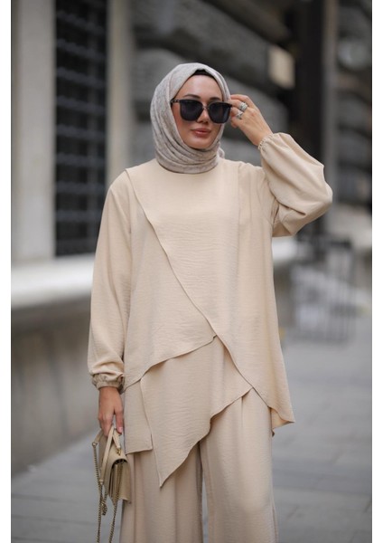 Tesettür Fenne Takım Krem