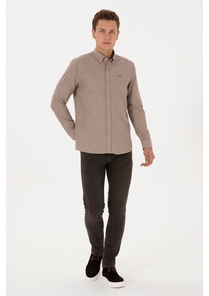 Erkek Camel Gömlek Desenli 50315613-VR015 fırsatları