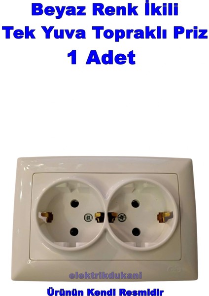 Visage Beyaz Sıva Altı Ikili Topraklı Priz (Çerçeveli)