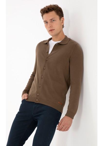 Erkek Açık Haki Hırka (Triko) 50313690-VR183