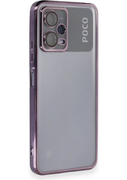 Poco X5 5g Kılıf Kamera Lens Korumalı Parlak Silikon Kapak Ryc/razer Lens - Mor