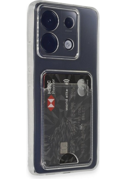 Redmi Note 13 Pro 5g Kart Hazneli Şeffaf Silikon Kılıf Rcv/kart Şeffaf