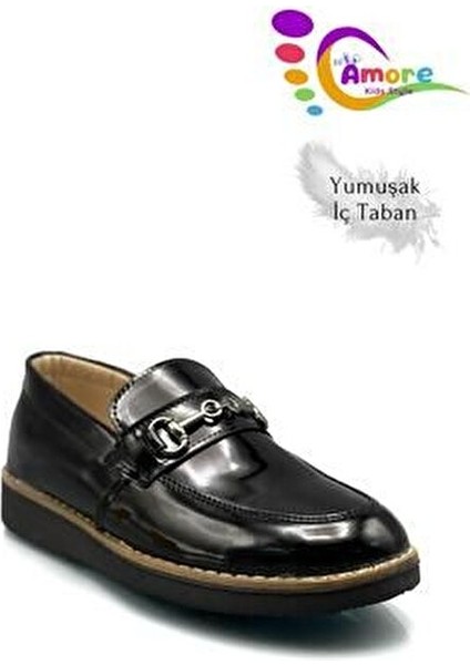 Erkek Çocuk Klasik Ayakkabı Suni Deri Siyah