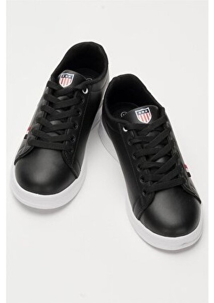 Unisex Spor Ayakkabı Suni Deri Siyah Beyaz