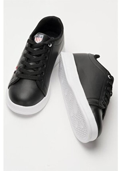 Unisex Spor Ayakkabı Suni Deri Siyah Beyaz