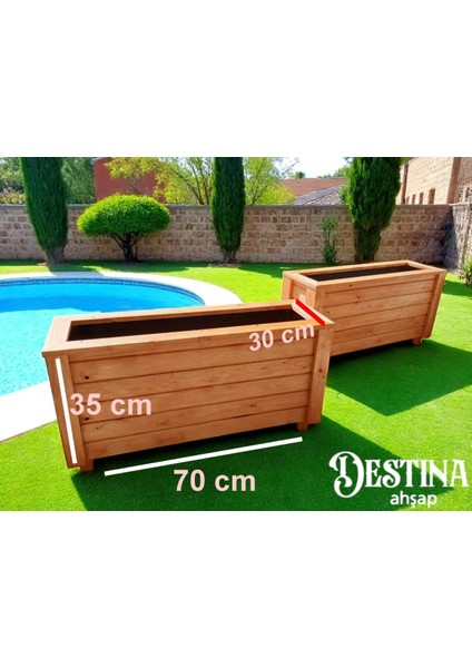 Açık Meşe Saksı- Ahşap SAKSI-30*70-35H