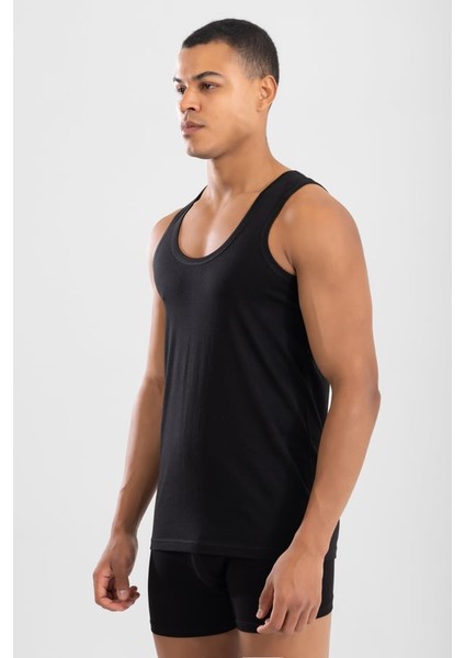 Erkek Pamuklu Klasik Regular Düz Atlet 3'lü Paket Siyah fırsatları