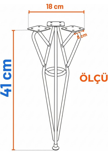 Rüzgar Siyah Metal Sehpa Masa Ayağı 41 cm Dayanıklı Mobilya Orta Zigon Destek Yükseltici Ayak Modeli fiyatları