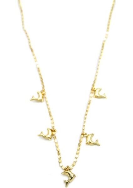 Ezme Zincir Charm Kolye - Altın