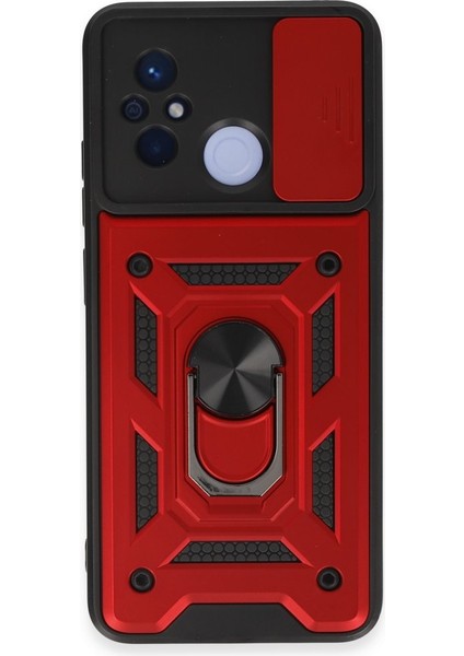 Redmi 12C Kamera Sürgülü Tam Koruma Sert Silikon Kapak Ryc/ Pars Yüzüklü