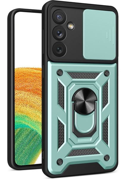 Samsung Galaxy A34 5g Kamera Sürgülü Tam Koruma Sert Silikon Kapak Ryc/ Pars Yüzüklü