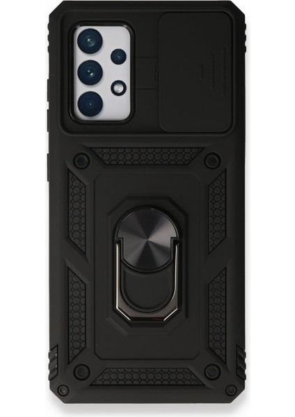 Samsung Galaxy A73 5g Kamera Sürgülü Tam Koruma Sert Silikon Kapak Ryc/ Pars Yüzüklü