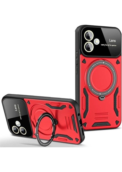 Samsung Galaxy A05 Manyetik Standlı Tank Silikon Kapak Rcv/joy Lens