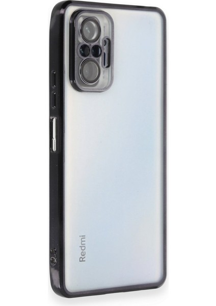 Redmi Note 10 Pro Kılıf Kamera Lens Korumalı Parlak Silikon Kapak Ryc/razer Lens - Siyah