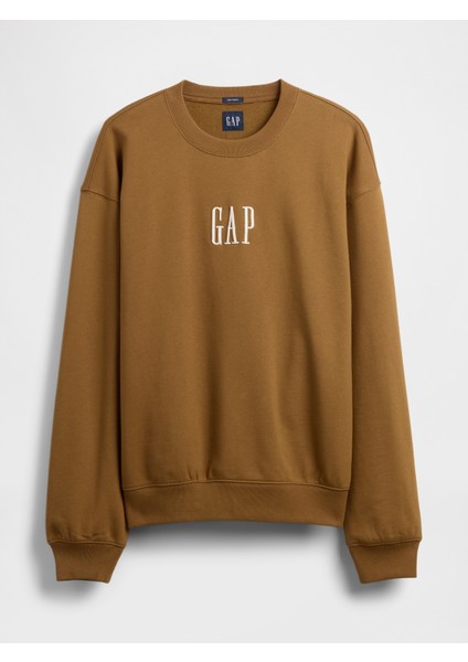 Erkek Kahverengi Heavyweight Oversized Gap Logo Bisiklet Yaka Sweatshirt fiyatları
