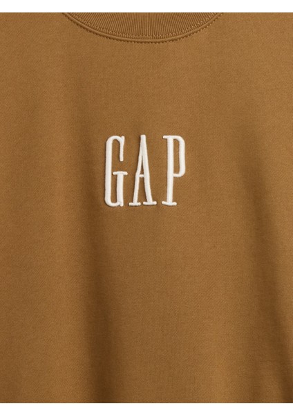 Erkek Kahverengi Heavyweight Oversized Gap Logo Bisiklet Yaka Sweatshirt modelleri
