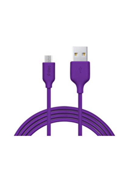 Micro USB Data ve Şarj Kablosu 1,2 m Mor Renkli Hızlı Şarj Uyumlu modelleri