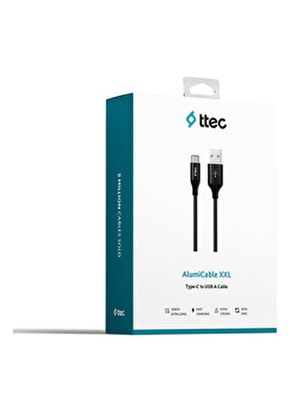 AlumiCable XXL USB-C Kablo 3 m Siyah Hızlı Şarj ve Veri Transferi İçin Uygun fiyatları