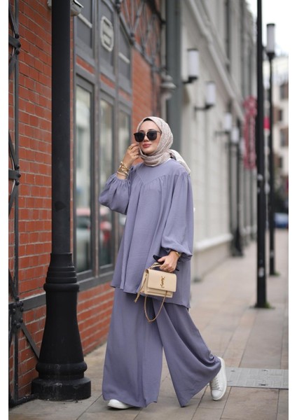 Tesettür Şeker Tunik Pantolon Takım Gri fiyatları