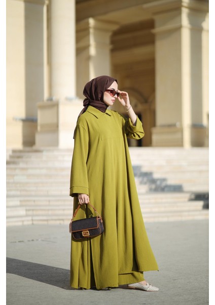 Tesettür Rona Takım Yağ Yeşili