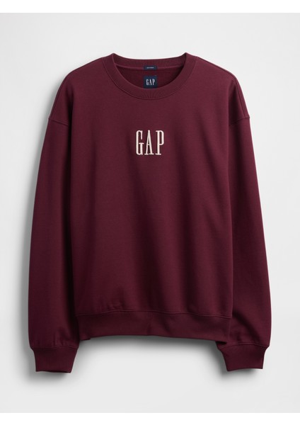 Erkek Bordo Heavyweight Oversized Gap Logo Bisiklet Yaka Sweatshirt fiyatları