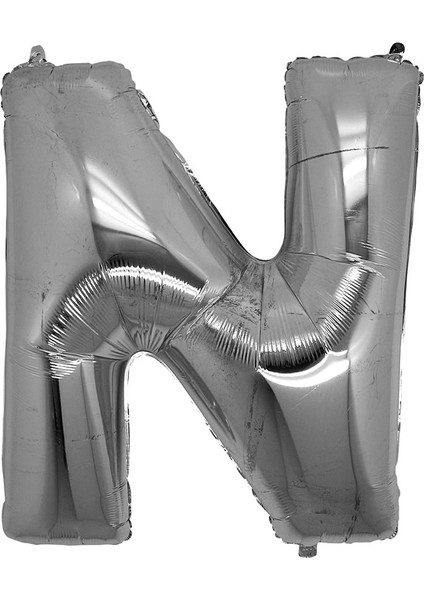 N Harf Folyo Balon Gümüş Renk 40 Inç (5148)