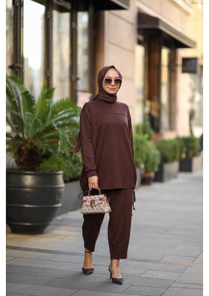 Tesettür Efnan Takım Kahverengi fiyatları