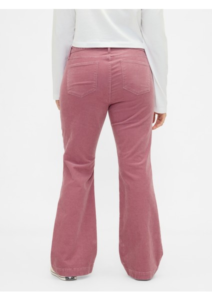 Kadın Pembe Low Rise Kadife Long & Lean Jean Pantolon modelleri