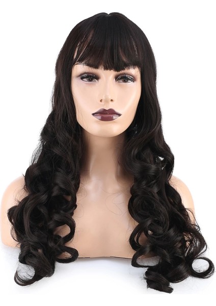 Dalgalı Perçemli Uzun Fiber Sentetik Peruk - Kahverengi fiyatları