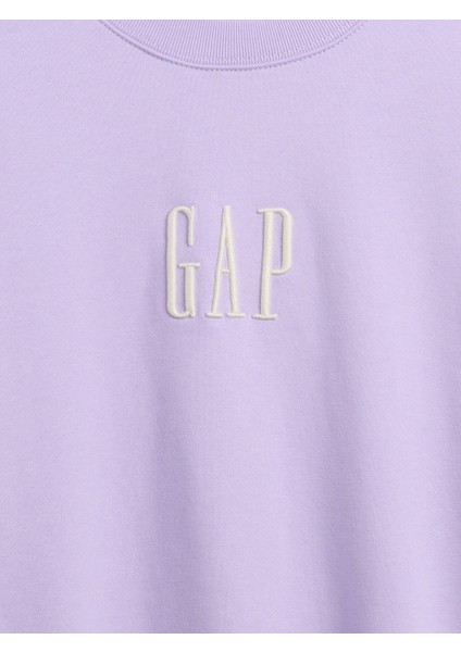 Erkek Mor Heavyweight Oversized Gap Logo Bisiklet Yaka Sweatshirt modelleri