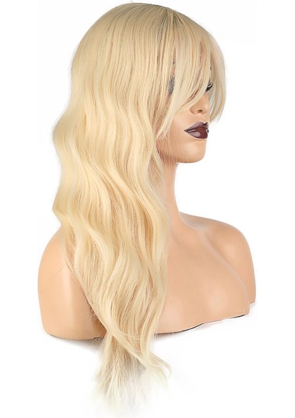 Dalgalı Perçemli Fiber Sentetik Orta Boy Peruk - Platin modelleri