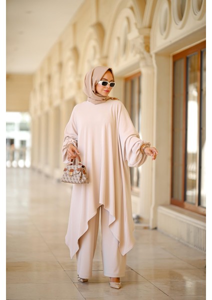 Tesettür Elena Takım Krem