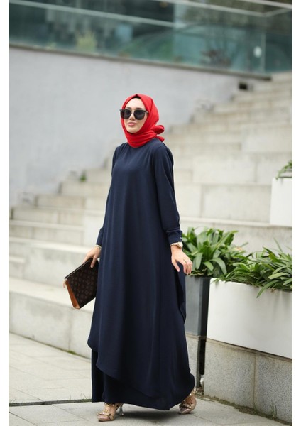 Tesettür Ayrobin Hera Elbise Lacivert fiyatları