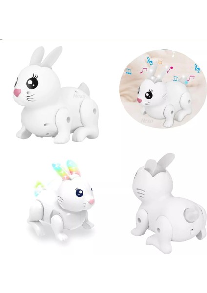 Pilli Tavşan Figür - Sesli Hareketli - 99777-1 - Beyaz (Lisinya) fırsatları