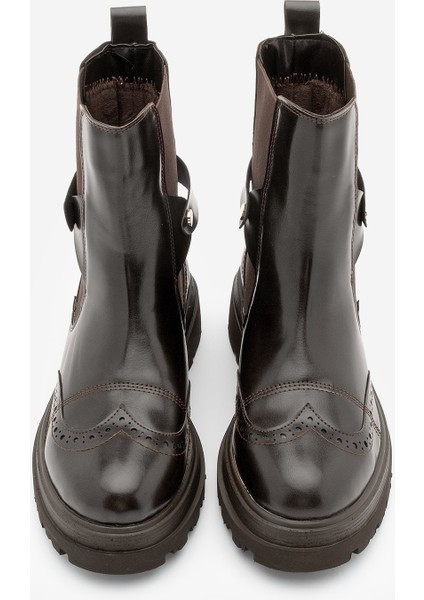 Kadın Çift Yüzlü Lastikli Tırtıklı Taban Chelsea Günlük Bot Sarfen