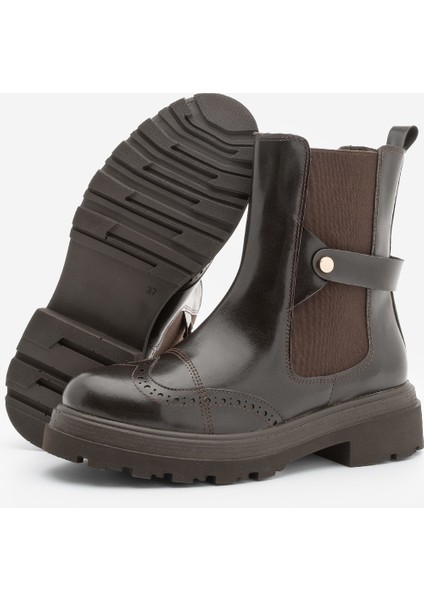 Kadın Çift Yüzlü Lastikli Tırtıklı Taban Chelsea Günlük Bot Sarfen