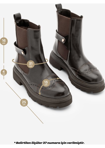 Kadın Çift Yüzlü Lastikli Tırtıklı Taban Chelsea Günlük Bot Sarfen