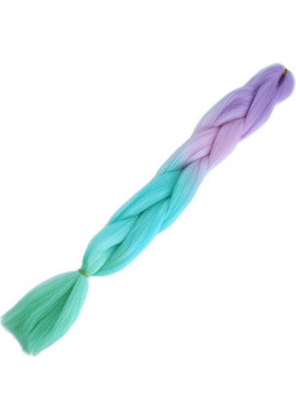 Afrika Örgülük Ombreli Sentetik Saç 100 Gr. - Lila / Pembe / Turkuaz Mavi / Soft Yeşil