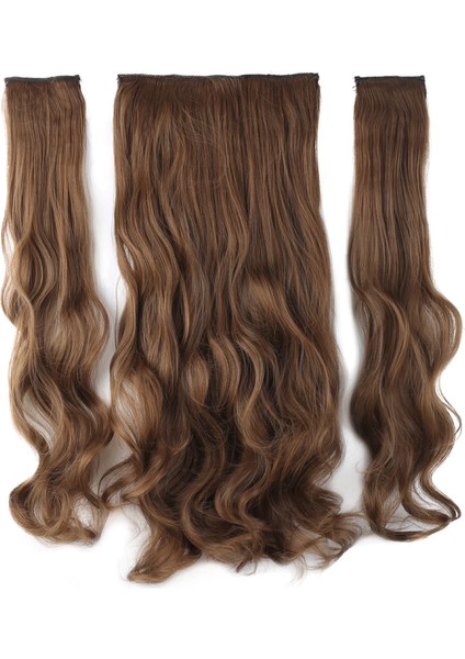 Fiber Sentetik Dalgalı Yarım Ay + 2 Yan Çıt Çıt - Kumral fiyatları