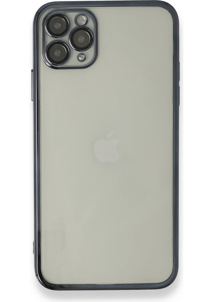 iPhone 11 Pro Max Kılıf Kamera Lens Korumalı Parlak Silikon Kapak Ryc/razer Lens - Siyah