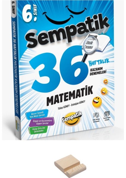 6. Sınıf Sempatik Matematik 36 Haftalık Kazanım Denemeleri + Telefon Standı