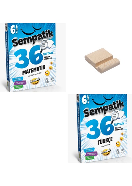 6. Sınıf Sempatik Matematik ve Türkçe 36 Haftalık Kazanım Denemeleri + Telefon Standı
