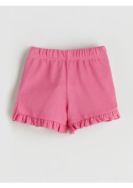 Yeni Sezon Beli Lastikli Fırfırlı Kız Bebek Şort 2'li fiyatları