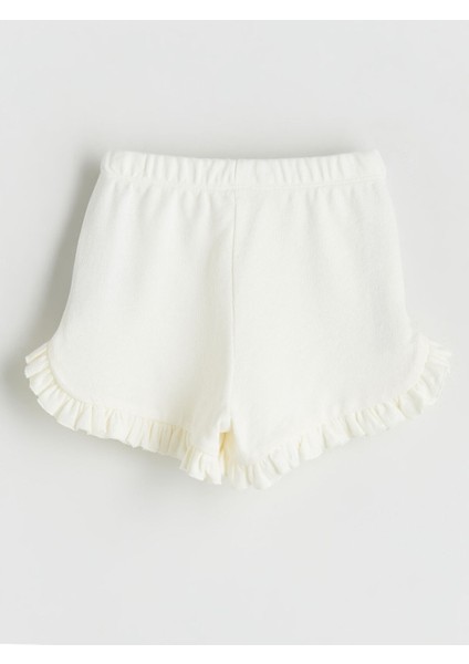 Yeni Sezon Beli Lastikli Fırfırlı Kız Bebek Şort 2'li fırsatları