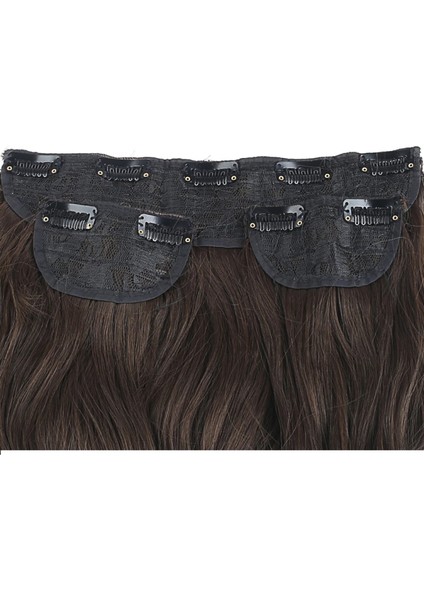 Fiber Sentetik Dalgalı Yarım Ay + 2 Yan Çıt Çıt - Açık Kahve modelleri