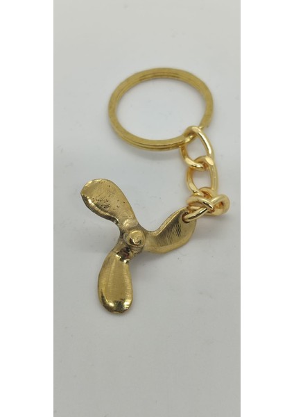 Pirinç 3 Kanatlı Pervane Anahtarlık 3cm