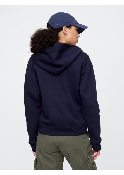Kadın Lacivert Gap Logo Fleece Fermuarlı Sweatshirt indirimleri