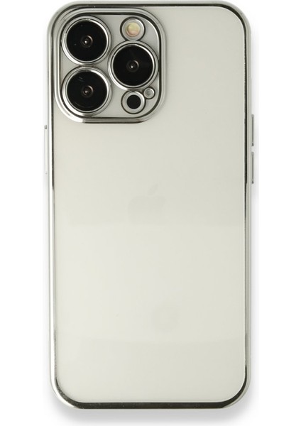 iPhone 14 Pro Max Kılıf Kamera Lens Korumalı Parlak Silikon Kapak Ryc/razer Lens - Gümüş