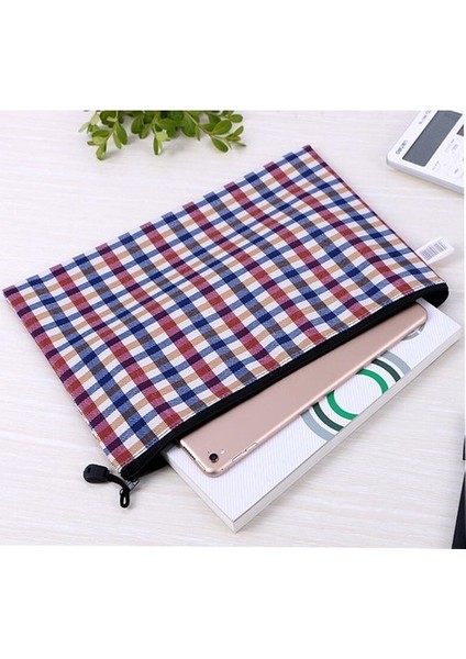 A4 Dosya Çantası Stili 1 Adet Izgara A4 Fermuar Dosya Çantası Oxford Kumaş Finansal Konferans Fatura Saklama Portföyü Öğrenme Ofis Malzemeleri Dosya Klasörü (Yurt Dışından)